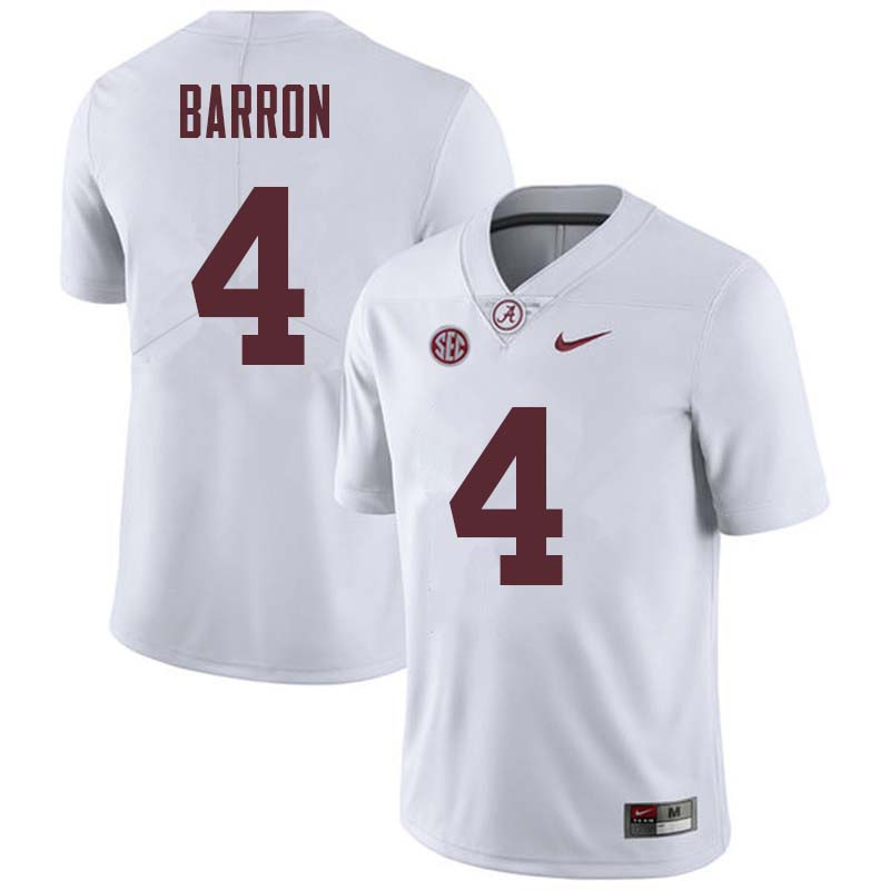 Men #4 Mark Barron Alabama Crimson Tide College Football Jerseys Sale-White